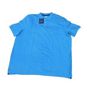 Croft and Barrow EASY CARE Short Sleeve Polo Shirt Blue 4XLT NEW